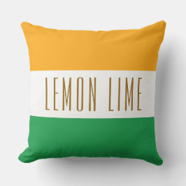 LEMON LIME Rosa gelbe Streifen Kissen