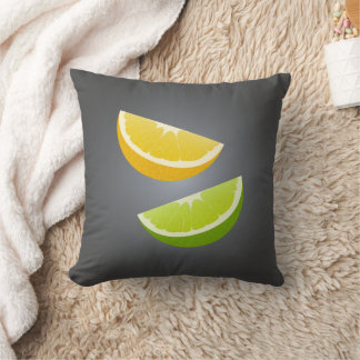 Lemon & Lime Throw Pillow – Modern Citrus Accent Kissen