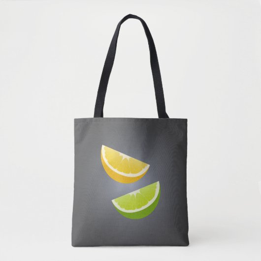 Lemon & Lime Tote Bag – Modern Citrus Design Tasche (Vorderseite)
