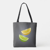 Lemon & Lime Tote Bag – Modern Citrus Design Tasche (Rückseite)