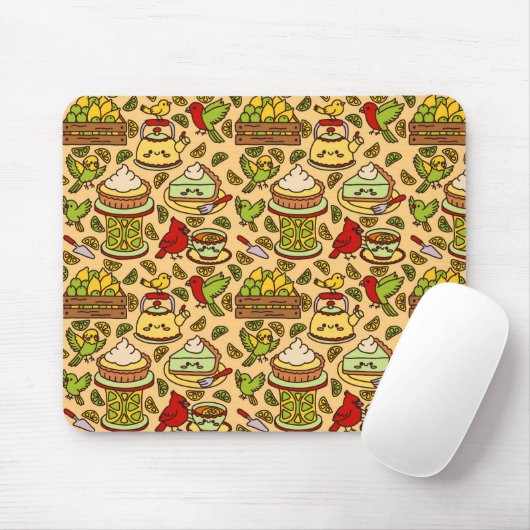 Lemon & Lime Twitter patter mouse pad Mousepad (Mit Mouse)
