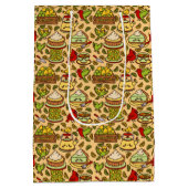 Lemon & Lime Twitter pattern Mittlere Geschenktüte (Rückseite)