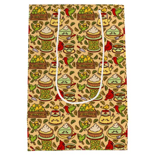 Lemon & Lime Twitter pattern Mittlere Geschenktüte (Rückseite)