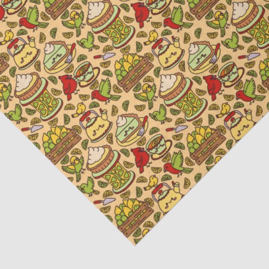 Lemon & Lime Twitter pattern tissue paper Seidenpapier (Detail)