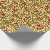 Lemon & Lime Twitter pattern wrapping paper Geschenkpapier (Ecke)