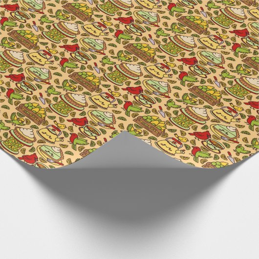 Lemon & Lime Twitter pattern wrapping paper Geschenkpapier (Ecke)