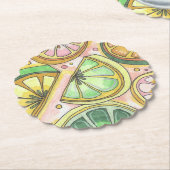 Lemon Limey Scalloped Paper Untersetzer (angewinkelt)