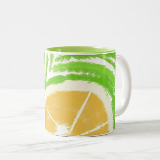 Lemon Limon Abstrakte Pop Gefärbte Krawatte Zweifarbige Tasse (VorderseiteRechts)