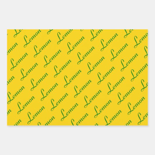 Lemon Limon Citrus Wrapping Paper Set Geschenkpapier Set (Vorderseite 3)