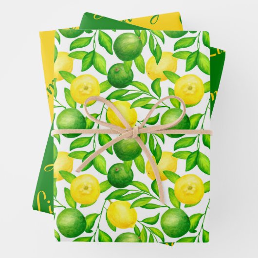 Lemon Limon Citrus Wrapping Paper Set Geschenkpapier Set (Beispiel)