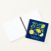Lemon Limon Fruit Blue Personalisiert Kitchen Reze Notizblock (Innenseite)