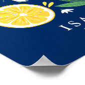 Lemon Limon Fruit Design Blue Personalisiert Küche Poster (Ecke)