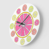 Lemon Limon Grapefruits Orange Citrus Fruit Küche Große Wanduhr (Winkel)