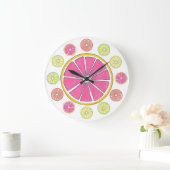Lemon Limon Grapefruits Orange Citrus Fruit Küche Große Wanduhr (Zuhause)