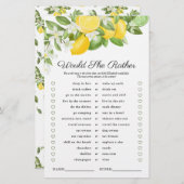 Lemon Limon Greenery Brautparty Game (Vorne/Hinten)