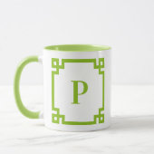 Lemon Limon griechisches Monogramm an der Grenze Tasse (Links)