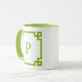 Lemon Limon griechisches Monogramm an der Grenze Tasse (Vorderseite Links)