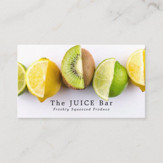 Lemon, Limon & Kiwi, Juice Bar Visitenkarte (Vorderseite)