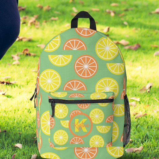 Lemon Limon Orange Muster, lebhaft geschnitten Bedruckter Rucksack