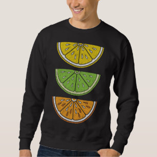 Lemon Limon Orange Slice Vintage Vegane FruchtZitr Sweatshirt
