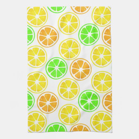 Lemon Limon Orange Slices Pattern Geschirrtuch (Vertikal)