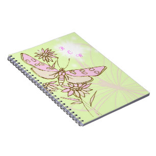 Lemon Limon Pink Butterfly Notebook Notizblock