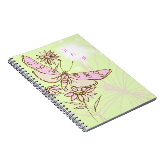 Lemon Limon Pink Butterfly Notebook Notizblock (Rechte Seite)