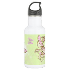 Lemon Limon Pink Butterfly Trinkflasche