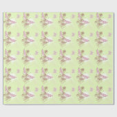 Lemon Limon Pink Butterfly Wrapping Paper Geschenkpapier (Flach)