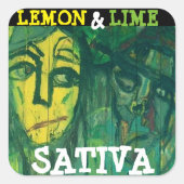 LEMON & LIMON SATIVA QUADRATISCHER AUFKLEBER (Vorderseite)