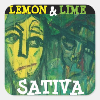 LEMON & LIMON SATIVA QUADRATISCHER AUFKLEBER