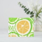 Lemon Limon Slice Abstrakte Gefärbte Krawatte Postkarte (Stehend Vorderseite)