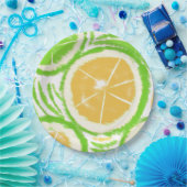 Lemon Limon Slices Swirl Abstraktes Party Pappteller (Party)