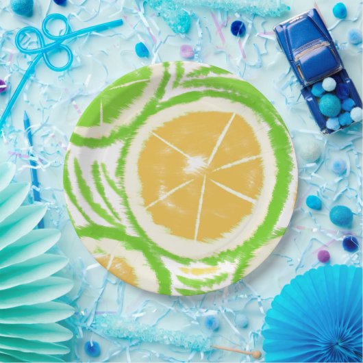 Lemon Limon Slices Swirl Abstraktes Party Pappteller (Party)