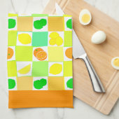Lemon Limon und Orange Muster Orange Border Geschirrtuch (Viertel Falte)