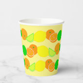 Lemon, Limon und Orangen Farbiges Zitronenmuster Pappbecher (Links)