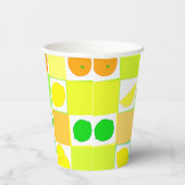 Lemon, Limon und Orangen Farbiges Zitronenmuster Pappbecher (Rechts)