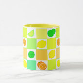 Lemon, Limon und Orangen Farbiges Zitronenmuster Tasse (Zentrum)