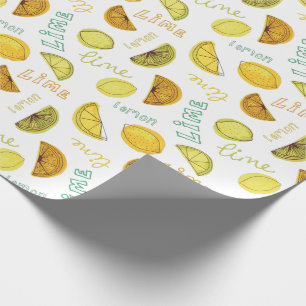 Lemon & Limon Zesty Fruchtmuster Geschenkpapier