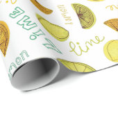 Lemon & Limon Zesty Fruchtmuster Geschenkpapier (Rolleneckpunkt)
