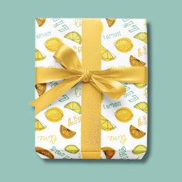 Lemon & Limon Zesty Fruchtmuster Geschenkpapier