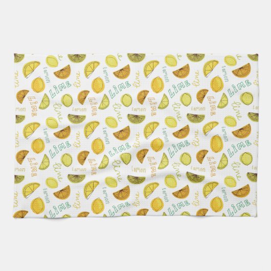 Lemon & Limon Zesty Fruchtmuster Geschirrtuch (Horizontal)