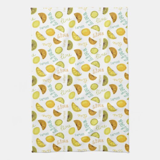 Lemon & Limon Zesty Fruchtmuster Geschirrtuch (Vertikal)