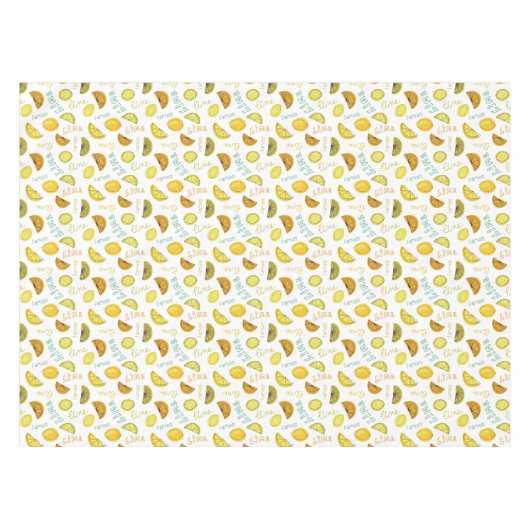 Lemon & Limon Zesty Fruchtmuster Kurz Tischdecke (Vorderseite (Horizontal))