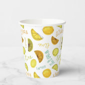 Lemon & Limon Zesty Fruchtmuster Pappbecher (Links)