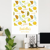 Lemon & Limon Zesty Fruchtmuster Poster (Heimbüro)