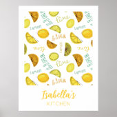 Lemon & Limon Zesty Fruchtmuster Poster (Vorne)