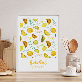 Lemon & Limon Zesty Fruchtmuster Poster
