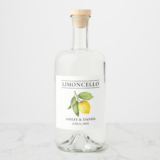 Lemon Limoncello Alkoholflaschenetikett (Vorderseite)
