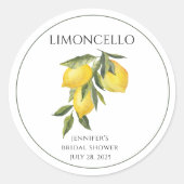 Lemon Limoncello Danke Brautparty Fevor Runder Aufkleber (Vorderseite)